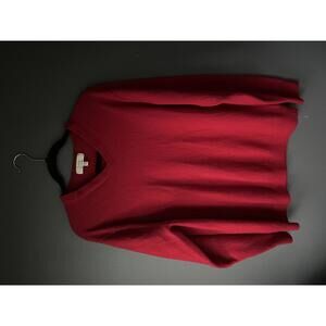 Turnbury Red V-Neck Merino Wool Sweater 3XT